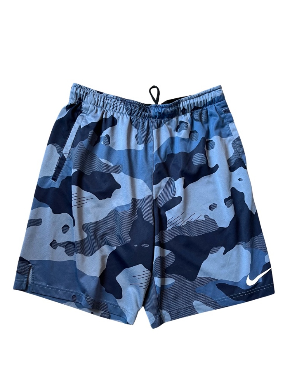 Men's Nike Blue Camouflage Basketball Shorts Size L